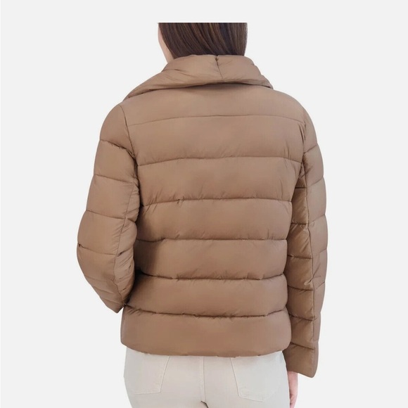 NWT Tahari Women's Asymmetrical Puffer tan Jacket XL J1 - Picture 3 of 5